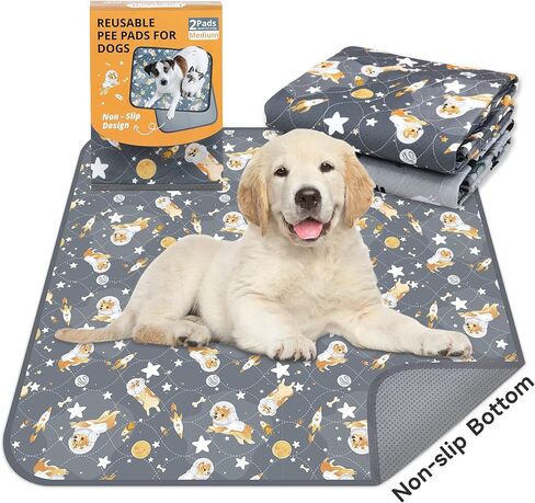 Washable Pee Pads for Dogs Reusable Pee Pads for Dogs Fast Absorbing Waterproof Puppy Pads Reusable Puppy Pads Washable Puppy Pads Dog Whelping Pads Non-Slip Pet Pads Absorbent/Odor Controlling(2Pack) in Kuwait