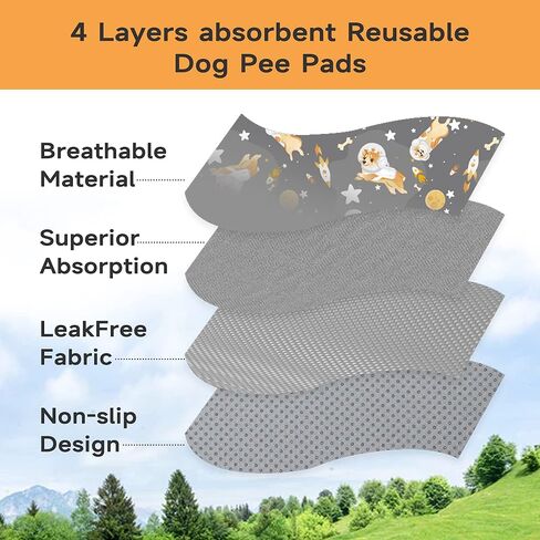 Washable Pee Pads for Dogs Reusable Pee Pads for Dogs Fast Absorbing Waterproof Puppy Pads Reusable Puppy Pads Washable Puppy Pads Dog Whelping Pads Non-Slip Pet Pads Absorbent/Odor Controlling(2Pack) in Kuwait