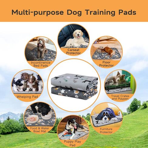 Washable Pee Pads for Dogs Reusable Pee Pads for Dogs Fast Absorbing Waterproof Puppy Pads Reusable Puppy Pads Washable Puppy Pads Dog Whelping Pads Non-Slip Pet Pads Absorbent/Odor Controlling(2Pack) in Kuwait
