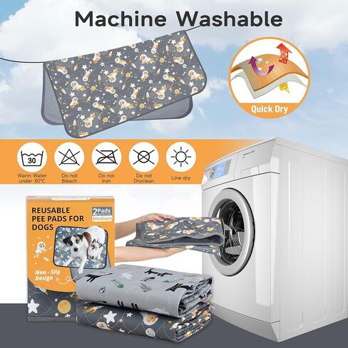 Washable Pee Pads for Dogs Reusable Pee Pads for Dogs Fast Absorbing Waterproof Puppy Pads Reusable Puppy Pads Washable Puppy Pads Dog Whelping Pads Non-Slip Pet Pads Absorbent/Odor Controlling(2Pack) in Kuwait