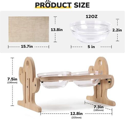 كتاب الشعر كيهتس اوعية مرتفعة للقطط على شكل صبار مائلة للحيوانات الاليفة مع وعاءين زجاجيين وسجادة غير قابلة للانزلاق للطعام والماء للقطط والكلاب الصغيرة .. in Kuwait