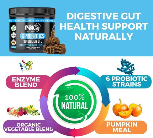 Pet Chef: Probiotic Blend. Stomach + Digestion Health. 10oz 140ct.Stops Diarrhea, firms Poop, Stops Vomiting. All Dog Ages & Sizes. Improves Gut Health for overal Better Well Being! in Saudi Arabia
