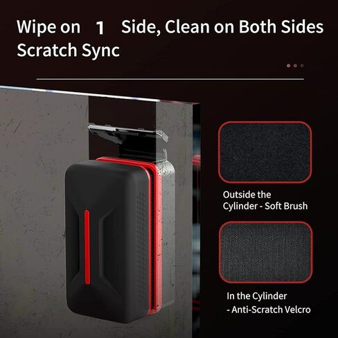 فرشاة تنظيف مغناطيسية قوية من شيرلام، فرشاة تنظيف زجاج حوض السمك، أداة تنظيف خزان الأسماك العائمة، أداة تنظيف حوض السمك 2 في 1 مع منظف ومكشطة [بدون خدش ومضادة للانزلاق] L in Kuwait