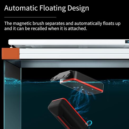 فرشاة تنظيف مغناطيسية قوية من شيرلام، فرشاة تنظيف زجاج حوض السمك، أداة تنظيف خزان الأسماك العائمة، أداة تنظيف حوض السمك 2 في 1 مع منظف ومكشطة [بدون خدش ومضادة للانزلاق] L in Kuwait