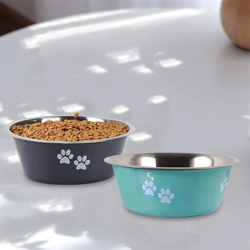 Kathson Stainless Steel Dog Bowls with Nonslip Bottom, Anti-Skid Metal Dog Bowls with Rubber Base Cat Basic Bowls Food and Water Dog Dish Pet Bowl for Small Medium Large-Sized Dog Breeds10.24inch in Saudi Arabia