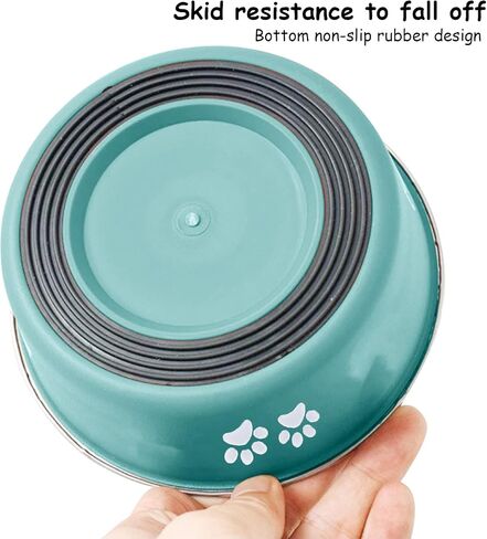 Kathson Stainless Steel Dog Bowls with Nonslip Bottom, Anti-Skid Metal Dog Bowls with Rubber Base Cat Basic Bowls Food and Water Dog Dish Pet Bowl for Small Medium Large-Sized Dog Breeds10.24inch in Saudi Arabia