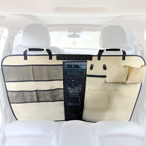 حاجز سيارة للكلاب من كيتويني، حاجز كبير مطور للكلاب لسيارات الدفع الرباعي والسيارات مع حلقات جيوب تخزين، نافذة شبكية، حواجز للحيوانات الأليفة في المقعد الخلفي التلقائي، مقسم سياج السيارة للقيادة الآمنة للكلاب، سهل التركيب in Kuwait