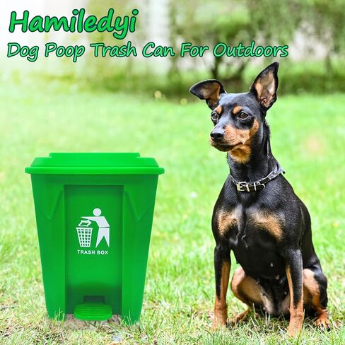 Hamiledyi Dog Poop Trash Can with Foldable Pet Pooper Scooper and 270PCS Large Waste Bags Dog Waste Container with Lid and Removable Inner Dog Poop Bin Pet Waste Trash Can Outdoor Garden Yard Kitchen in Saudi Arabia