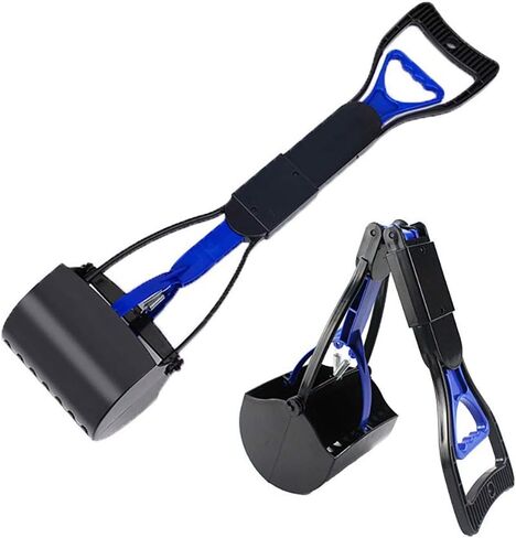 Queta Long Handle Portable Pet Pooper Scooper for Large and Small Dogs,Non-Breakable Pet Pooper Scooper with High Strength Durable Spring,Easy to Use for Lawns, Grass, Dirt, Gravel(Blue) in Kuwait