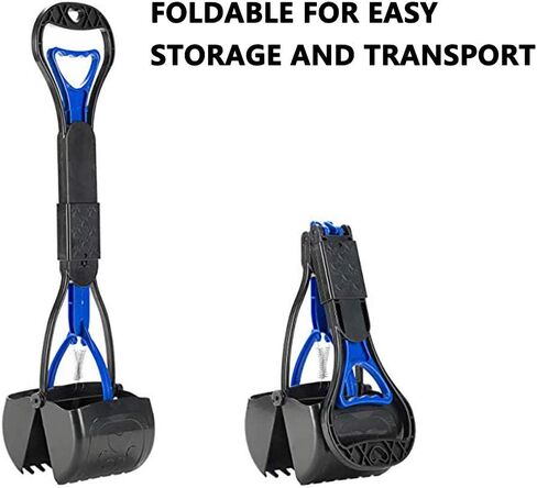 Queta Long Handle Portable Pet Pooper Scooper for Large and Small Dogs,Non-Breakable Pet Pooper Scooper with High Strength Durable Spring,Easy to Use for Lawns, Grass, Dirt, Gravel(Blue) in Kuwait