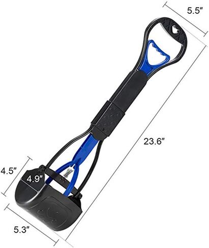 Queta Long Handle Portable Pet Pooper Scooper for Large and Small Dogs,Non-Breakable Pet Pooper Scooper with High Strength Durable Spring,Easy to Use for Lawns, Grass, Dirt, Gravel(Blue) in Kuwait