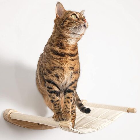 Cat Hammock Wall Mounted Cats Shelf and Climbing Shelf Four Step Cat Stairway with Sisal Scratching for Climbing Sleeping Playing Lounging Perching Cat Furniture in Kuwait