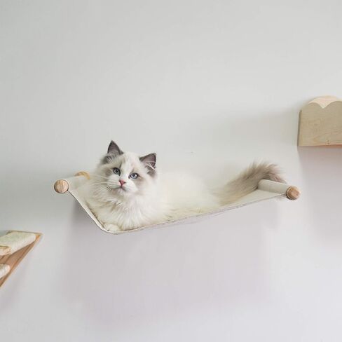 Cat Hammock Wall Mounted Cats Shelf and Climbing Shelf Four Step Cat Stairway with Sisal Scratching for Climbing Sleeping Playing Lounging Perching Cat Furniture in Kuwait