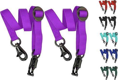Majestic Ally Pack of 2, Double Thick Trailer Tie for Horse Haulage, with Adjustable Buckle, Panic Snap and Bull Snap – 1 Inch by 36 Inch (Black) in Saudi Arabia