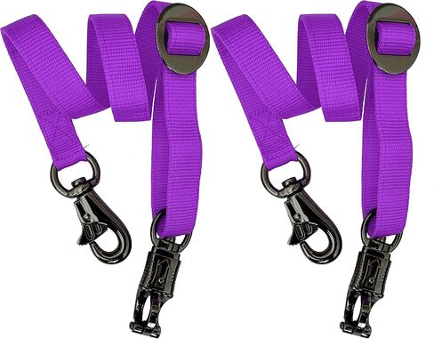 Majestic Ally Pack of 2, Double Thick Trailer Tie for Horse Haulage, with Adjustable Buckle, Panic Snap and Bull Snap – 1 Inch by 36 Inch (Black) in Saudi Arabia
