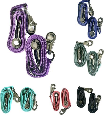 Majestic Ally Pack of 2, Double Thick Trailer Tie for Horse Haulage, with Adjustable Buckle, Panic Snap and Bull Snap – 1 Inch by 36 Inch (Black) in Saudi Arabia