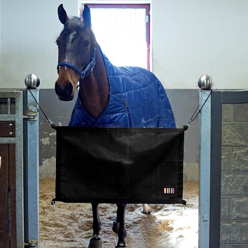 HORZE Durable Polyester Horse Stall Guard with Adjustable Straps | Measures 40" x 24" - Black - One Size in Saudi Arabia
