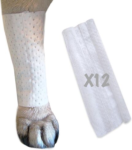 PawFlex Protective Sleeve Tubular Cover - Bandages - for Dogs Cats & Other Pets First Aid Wound Care Non-Adhesive Disposable Breathable Water Resistant 7 Strips (yields 14-21 Covers) (Small 12pk) in Kuwait