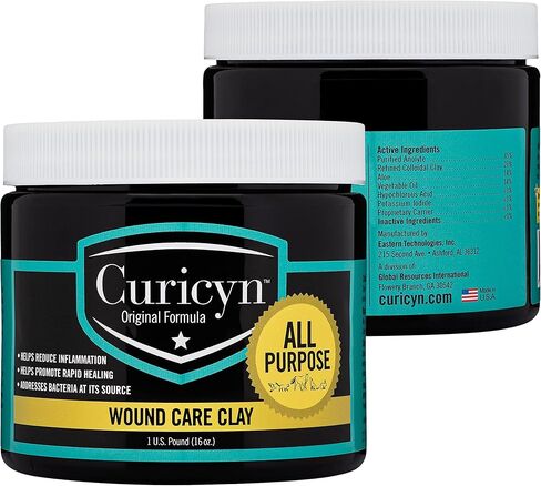 Animal Wound Care Clay 16oz. - Vet-Approved Natural Skin Ointment For Dog, Cat, Horse, and Other Livestock - Bentonite Clay with Aloe Treatment - Gentle No Sting Fast-Acting Formula in Kuwait