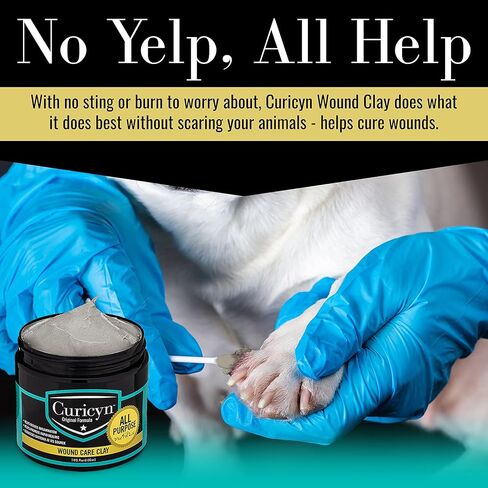 Animal Wound Care Clay 16oz. - Vet-Approved Natural Skin Ointment For Dog, Cat, Horse, and Other Livestock - Bentonite Clay with Aloe Treatment - Gentle No Sting Fast-Acting Formula in Kuwait