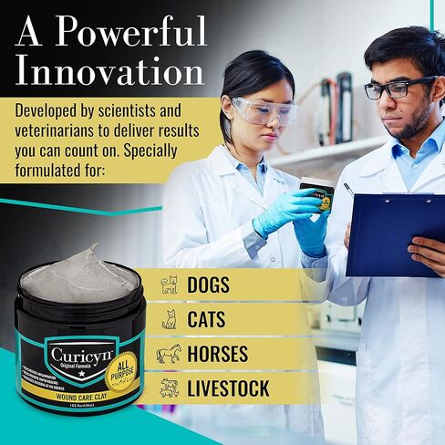 Animal Wound Care Clay 16oz. - Vet-Approved Natural Skin Ointment For Dog, Cat, Horse, and Other Livestock - Bentonite Clay with Aloe Treatment - Gentle No Sting Fast-Acting Formula in Kuwait