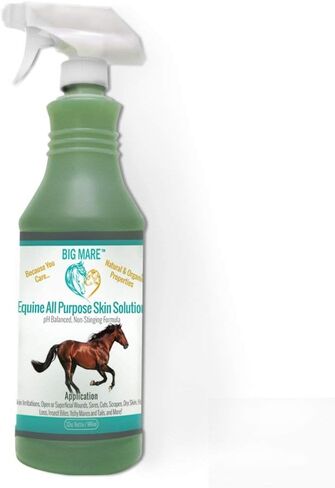 Big Mare All Purpose Horse Skin & Wound Care | 32oz Bottle | First Aid: for Girth Itch, Insect & Fly Bites, Crud, Itchy Manes & Tails & Hair Loss | Veterinarian Approved & Recommended in Saudi Arabia