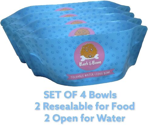 #1 Travel Dog Bowls. Collapsible Dog Bowl. The Foldable Dog Water Bowl That fits in Your Pocket. Portable & Resealable Pet Bowls by Bark & Bone Pack of 2 in Saudi Arabia