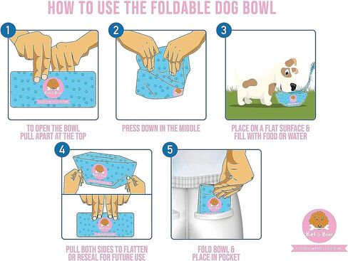 #1 Travel Dog Bowls. Collapsible Dog Bowl. The Foldable Dog Water Bowl That fits in Your Pocket. Portable & Resealable Pet Bowls by Bark & Bone Pack of 2 in Saudi Arabia