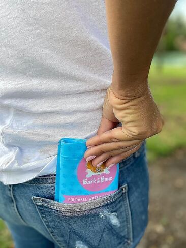 #1 Travel Dog Bowls. Collapsible Dog Bowl. The Foldable Dog Water Bowl That fits in Your Pocket. Portable & Resealable Pet Bowls by Bark & Bone Pack of 2 in Saudi Arabia
