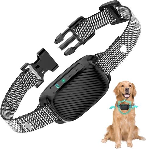 طوق نباح الكلاب - طوق نباح ذكي قابل لإعادة الشحن من نوغات، 8 أصوات تنبيه اهتزازية قابلة للتعديل وحساسية، طوق مضاد للنباح للكلاب الصغيرة والمتوسطة والكبيرة (أسود) in Kuwait