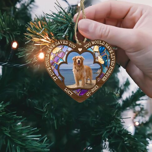 Personalized Loss of Pet with Dog Breed, Cat Breed, A Colorful Background with Multicolor Stained Glass Pattern Suncatcher, If Love Could Have Saved You, You Would Have Lived Forever Suncatcher in Kuwait