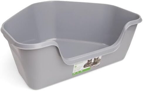 So Phresh High-Back Corner Grey Litter Box, 26.25" L x 21.5" W x 10" H in Kuwait