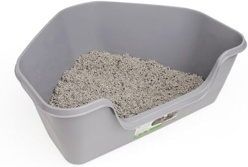 So Phresh High-Back Corner Grey Litter Box, 26.25" L x 21.5" W x 10" H in Kuwait