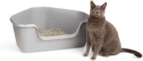 So Phresh High-Back Corner Grey Litter Box, 26.25" L x 21.5" W x 10" H in Kuwait