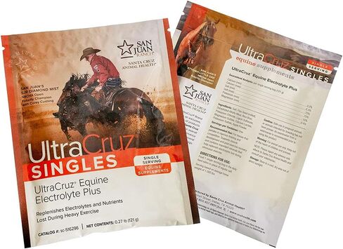 UltraCruz Equine Electrolyte Plus Supplement for Horses, 30 Single Servings, Pellet (30 Day Supply), Brown in Saudi Arabia