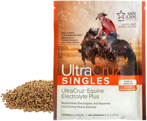 UltraCruz Equine Electrolyte Plus Supplement for Horses, 30 Single Servings, Pellet (30 Day Supply), Brown in Saudi Arabia