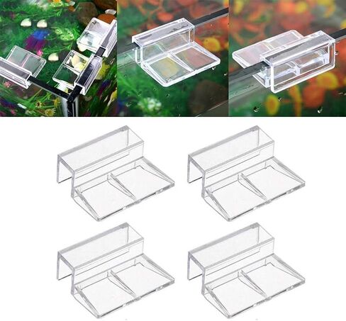 6 قطع من غطاء زجاجي شفاف لحوض السمك من بيتزلايف ورلد، غطاء داعم بمشبك تثبيت مناسب لـ 12 ملم in Kuwait