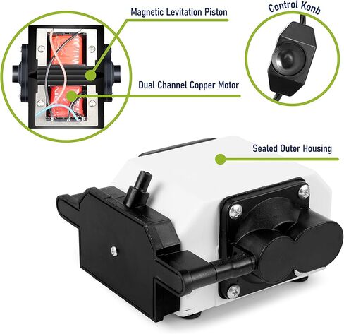 مضخة هواء بوندفورس لأحواض السمك وأنظمة الزراعة المائية مع صمام رافعة للتحكم في تدفق الهواء، خزان أسماك قابل للتعديل لتدفق الهواء 475 جيجا في الساعة 20 وات 30 لتر/الدقيقة in Kuwait