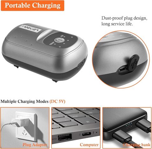 مضخة هواء لحوض السمك USB محمولة من FEDOUR، مضخة أكسجين ذكية للبطارية، مهوية همسة لما يصل إلى 100 جالون من خزان الأسماك، صيد الأسماك في الهواء الطلق، النقل المائي، السوق المائية in Kuwait