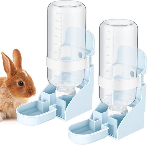 2 Pcs Water Bottle No Drip Blue Water Feeder 17oz Water Dispenser Hanging Water Fountain Automatic Dispenser Pet Cage Water Feeder for Bunny Ferret Hamster Guinea Pig Small Animal in Saudi Arabia