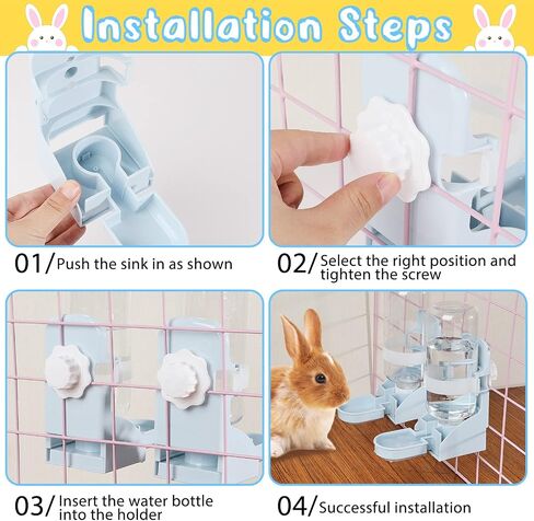 2 Pcs Water Bottle No Drip Blue Water Feeder 17oz Water Dispenser Hanging Water Fountain Automatic Dispenser Pet Cage Water Feeder for Bunny Ferret Hamster Guinea Pig Small Animal in Saudi Arabia