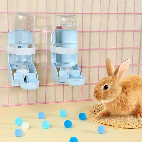 2 Pcs Water Bottle No Drip Blue Water Feeder 17oz Water Dispenser Hanging Water Fountain Automatic Dispenser Pet Cage Water Feeder for Bunny Ferret Hamster Guinea Pig Small Animal in Saudi Arabia