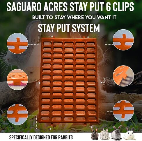 Saguaro Acres Rabbit and Small Animal Cage Resting Mat for Wire Floored Cages - Pack of 6 (Pink, Blue, Teal, Purple, Grey and Orange) in Kuwait