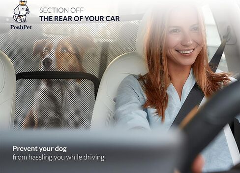 حاجز للكلاب من بوشبت - ملحقات سفر للكلاب - شبكة للحيوانات الاليفة مقاومة للتمزق وسهلة التركيب - حاجز كلاب سيارات الدفع الرباعي - يمنع التشتيت - مقسم سيارة عالمي للكلاب in Kuwait