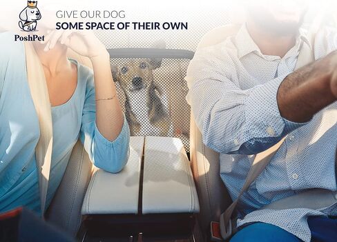 حاجز للكلاب من بوشبت - ملحقات سفر للكلاب - شبكة للحيوانات الاليفة مقاومة للتمزق وسهلة التركيب - حاجز كلاب سيارات الدفع الرباعي - يمنع التشتيت - مقسم سيارة عالمي للكلاب in Kuwait