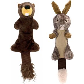 Pet Factory Shake & Squeak Critter Tugz Jr. Plush Dog Toy, Randomly Selected - Raccoon OR Squirrel, One Size in Saudi Arabia