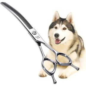 Fenice Peak Dog Grooming Shears Curved Chunker Scissors for Dogs and Cats Face Body Trimming Shears 440C 7'' in Saudi Arabia