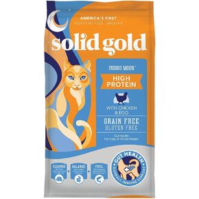 Solid Gold High Protein Dry Cat Food - Indigo Moon Cat Dry Food with Digestive Probiotics for Cats - Grain & Gluten Free with High Fiber & Omega 3 for Cats - Low Carb Superfood Meal - Pollock - 3lb in Kuwait