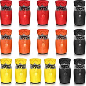 4 Sets Waterproof Dog Shoes Rain Snow Dog Booties Breathable Paw Protector Anti-Slip Dog Sock Shoes Soft Soled Dog Boots with Adjustable Drawstring for Dog (Red, Black, Yellow, Orange, Medium) in Kuwait