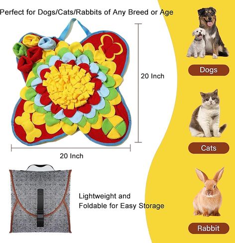 aidudupet snuffle mat للكلاب، الحيوانات الأليفة يعامل حصيرة التغذية للكلاب الصغيرة / المتوسطة السلالة، snuffle mat البطيء تغذية الكلب snuffle mat للتدريب وتخفيف التوتر يشجع مهارات العلف الطبيعية in Kuwait